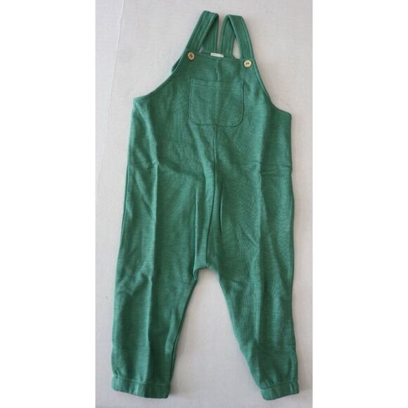 H&M Baby Boy Sz 9M (6-9M) Bright Blue/Green 2-Pack Cotton, French Terry Overalls - Picture 2 of 12